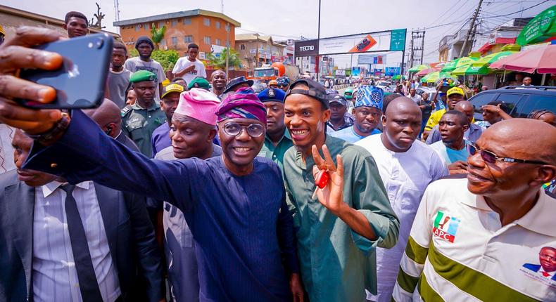 Governor Babajide Sanwo-Olu in Computer Village, Lagos [LASG]