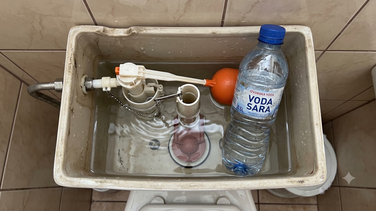 flaša vode u vodokotliću