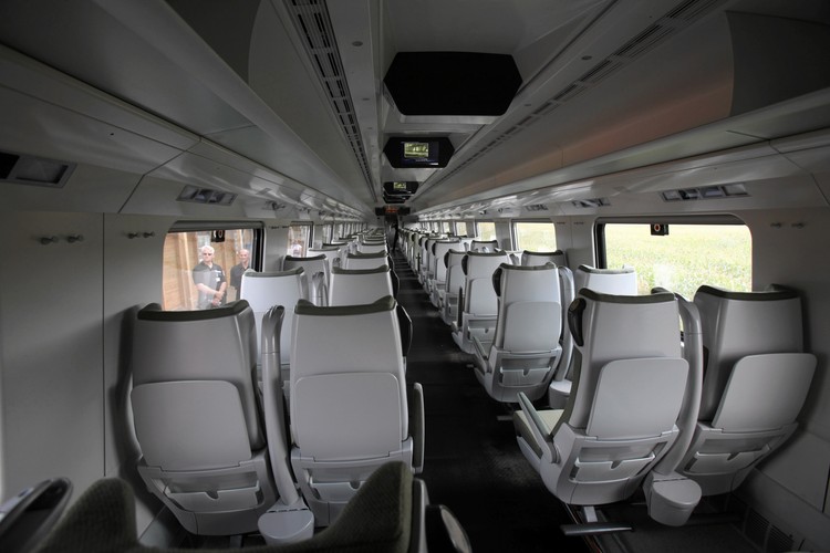 Wnętrze pociągu Pendolino