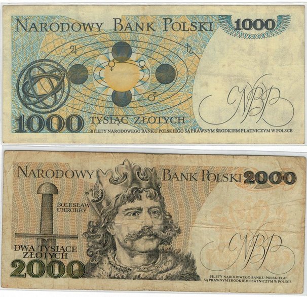 Polskie historyczne banknoty - autor: zbiory Justyny i Damiana Okrętów