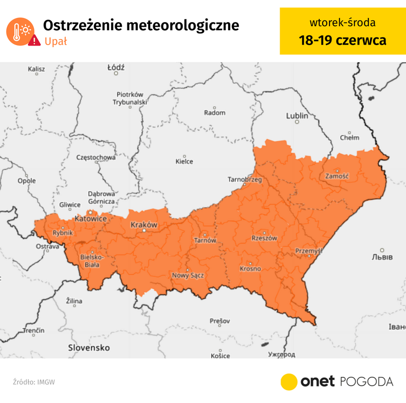 Ostrzeżenia przed upałami na wtorek i środę