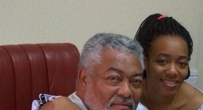 Former President Jerry Rawlings and his daughter Zanetor Rawlings