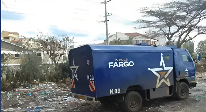 A Wells Fargo cash-in-transit vehicle abandoned along the Southern Bypass