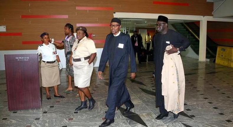 APC candidate, Muhammadu Buhari arrives in Katsina ahead of Nigeria's general elections 