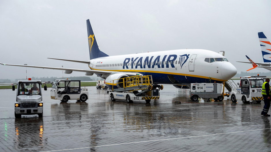 Samolot Ryanair na lotnisku w Katowicach (zdj. archiwalne)