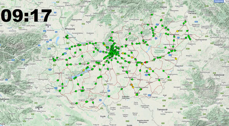 A magyar vonatközlekedés egy napja, felgyorsítva