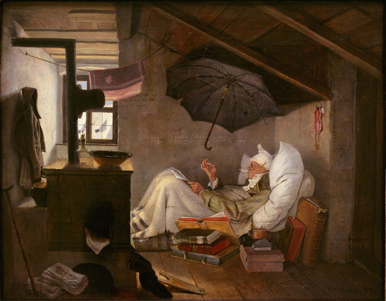 Carl Spitzweg - Biedny poeta (Neue Pinakothek)