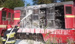 Spłonęła lokomotywa wąskotorówki. Nikt nie został ranny