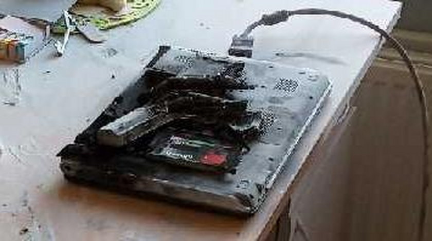Pożar laptopa w szkole w Pabianicach