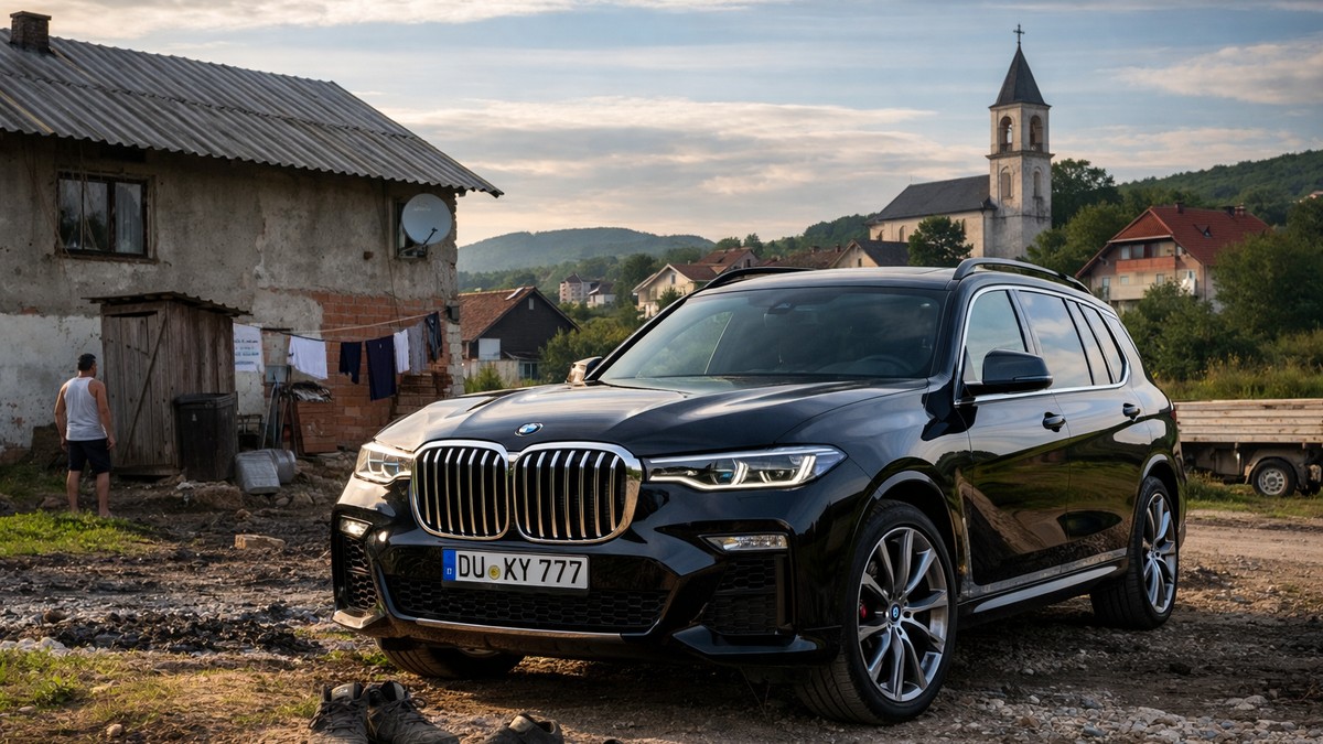 Gastarbajteri i dobri automobili - ilustracija