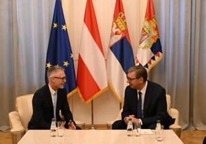 Ambasador Austrije Kristijan Ebner i predsednik Srbije Aleksandar Vučić