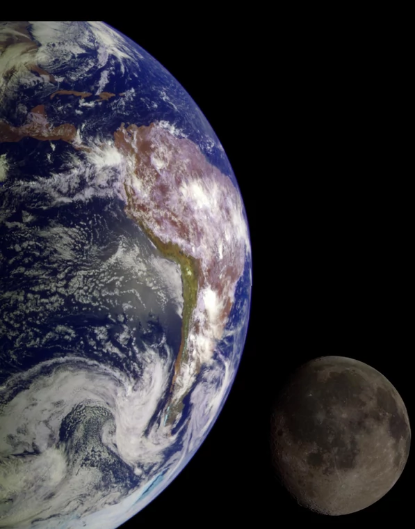 Ziemia i księżyc (fot NASA domena publiczna)