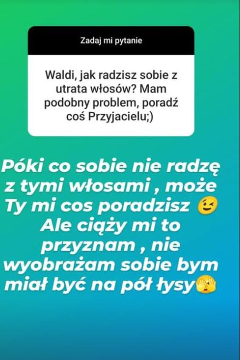 Waldemar nie radzi sobie wypadaniem włosów.