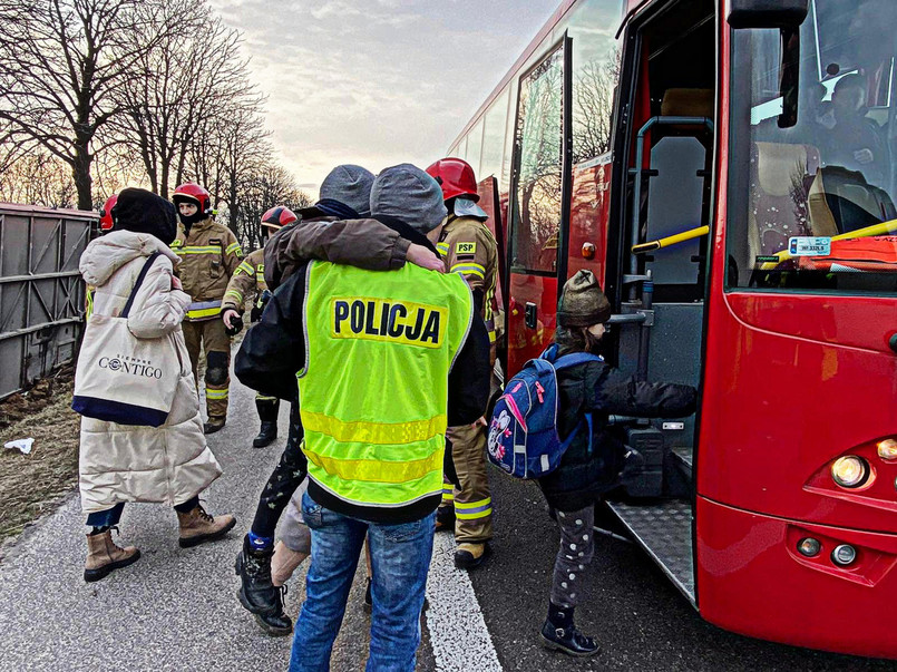 Autokar z uchodźcami z Ukrainy miał wypadek na Lubelszczyźnie