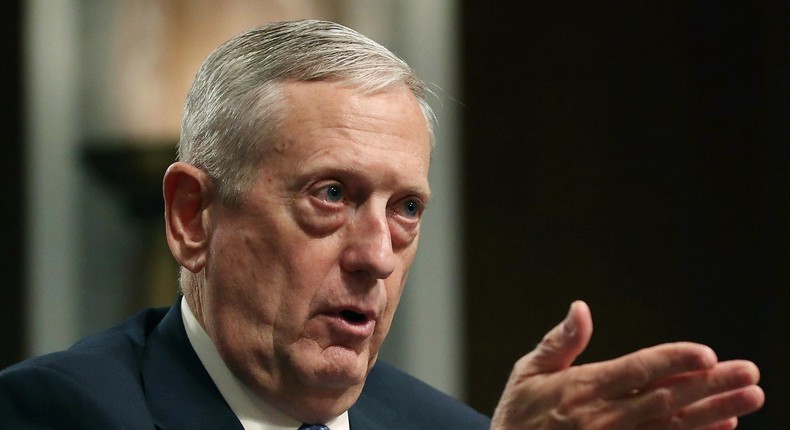 Defense Secretary nominee, retired Marine Corps Gen. James Mattis speaks during his Senate Armed Services Committee confirmation hearing on Capitol Hill, on January 12, 2017 in Washington, DC.