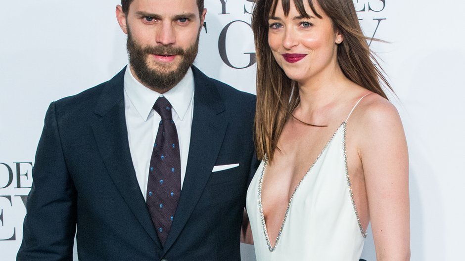 Dakota Johnson z Jamiem Dornanem, filmowym Greyem