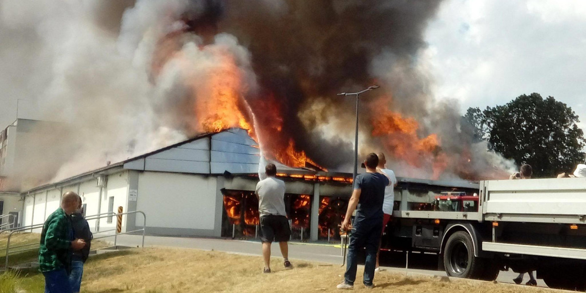 Pożar Lidla w Radomsku