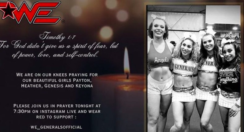 Woodlands Elite Cheer Company shared a tribute to the teens on Instagram.Woodlands Elite Cheer Company/Instagram