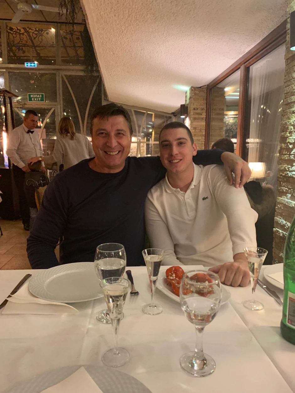 Miloš Mileusnić sa ocem Goranom