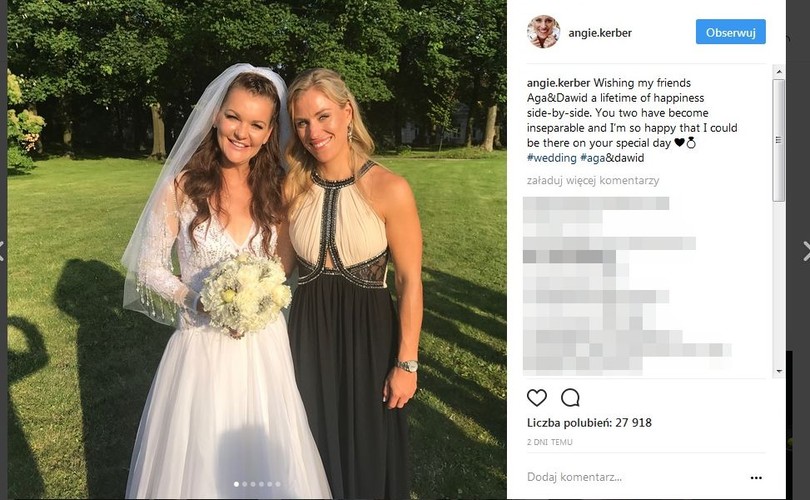 Angelique Kerber na weselu Agnieszki Radwańskiej