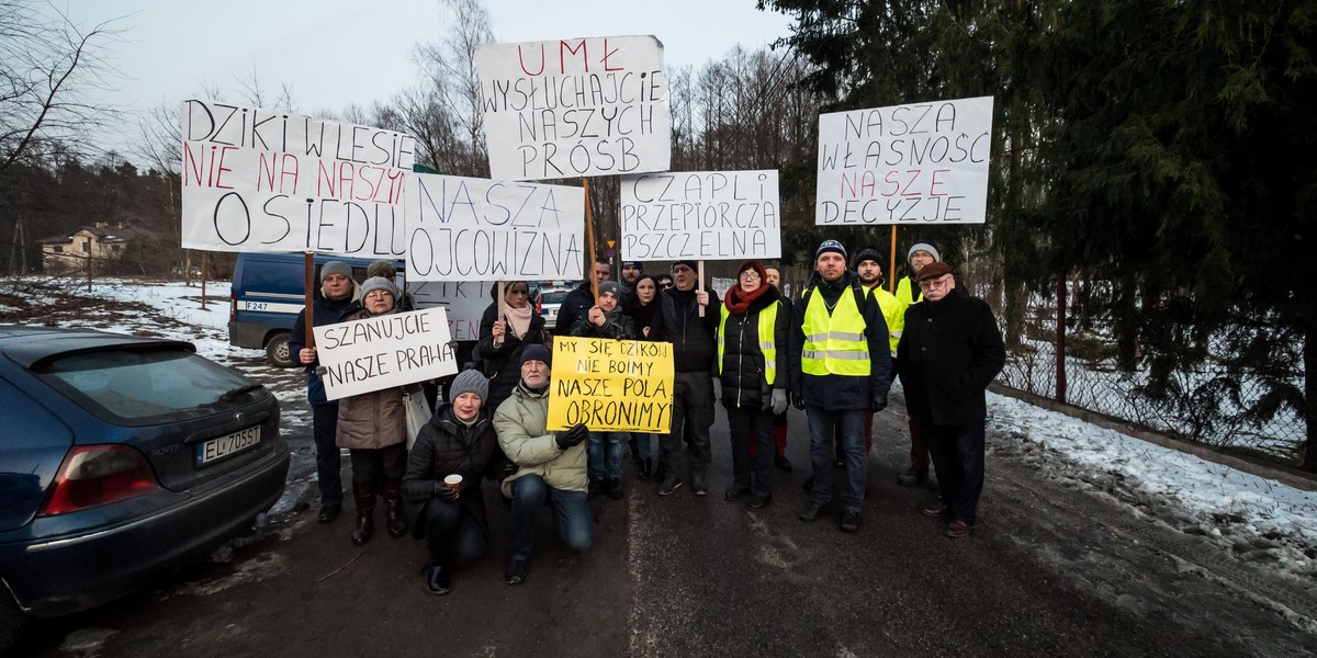 Protest mieszkańców osiedla Łagiewniki