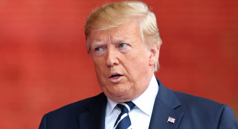 Donald Trump attends the D-day Commemorations on June 05, 2019 in Portsmouth, England.
