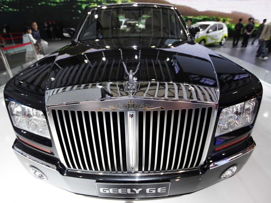 While the Geely GE looks like a Rolls Royce Phantom.
