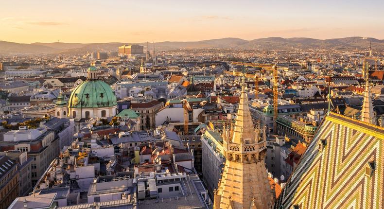 Vienna has a population of around 2 million.