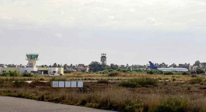 Tripoli's sole functioning airport Mitiga seen in this October 2019 picture has been hit by rocket fire many times as rival forces battle for the Libyan capital