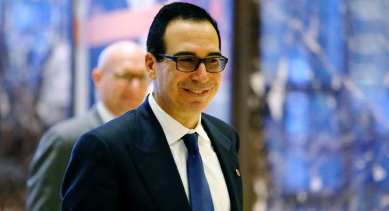 Steven Mnuchin arrives at the Trump Tower for meetings with US President-elect Donald Trump, in New York on November 17, 2016