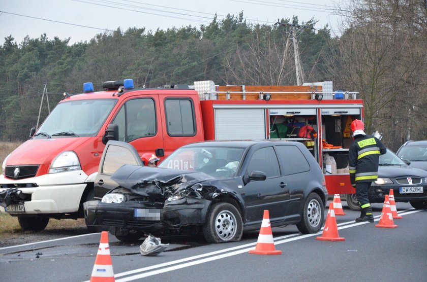 Wypadek pomiędzy Lubinem a Prochowicami