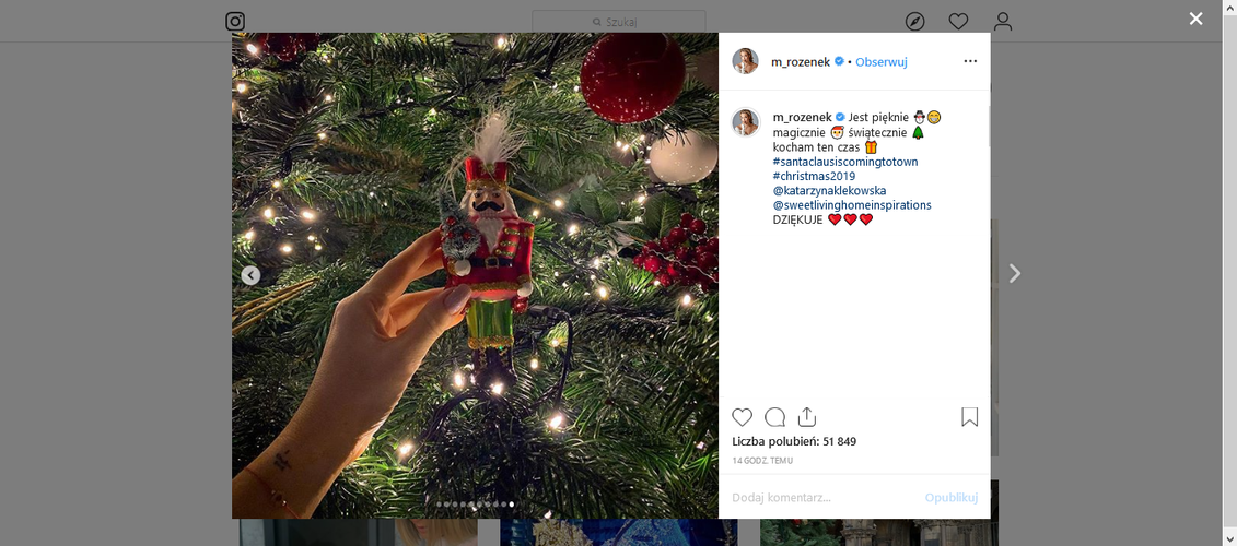 świąteczne dekoracje w domu Małgorzaty Rozenek