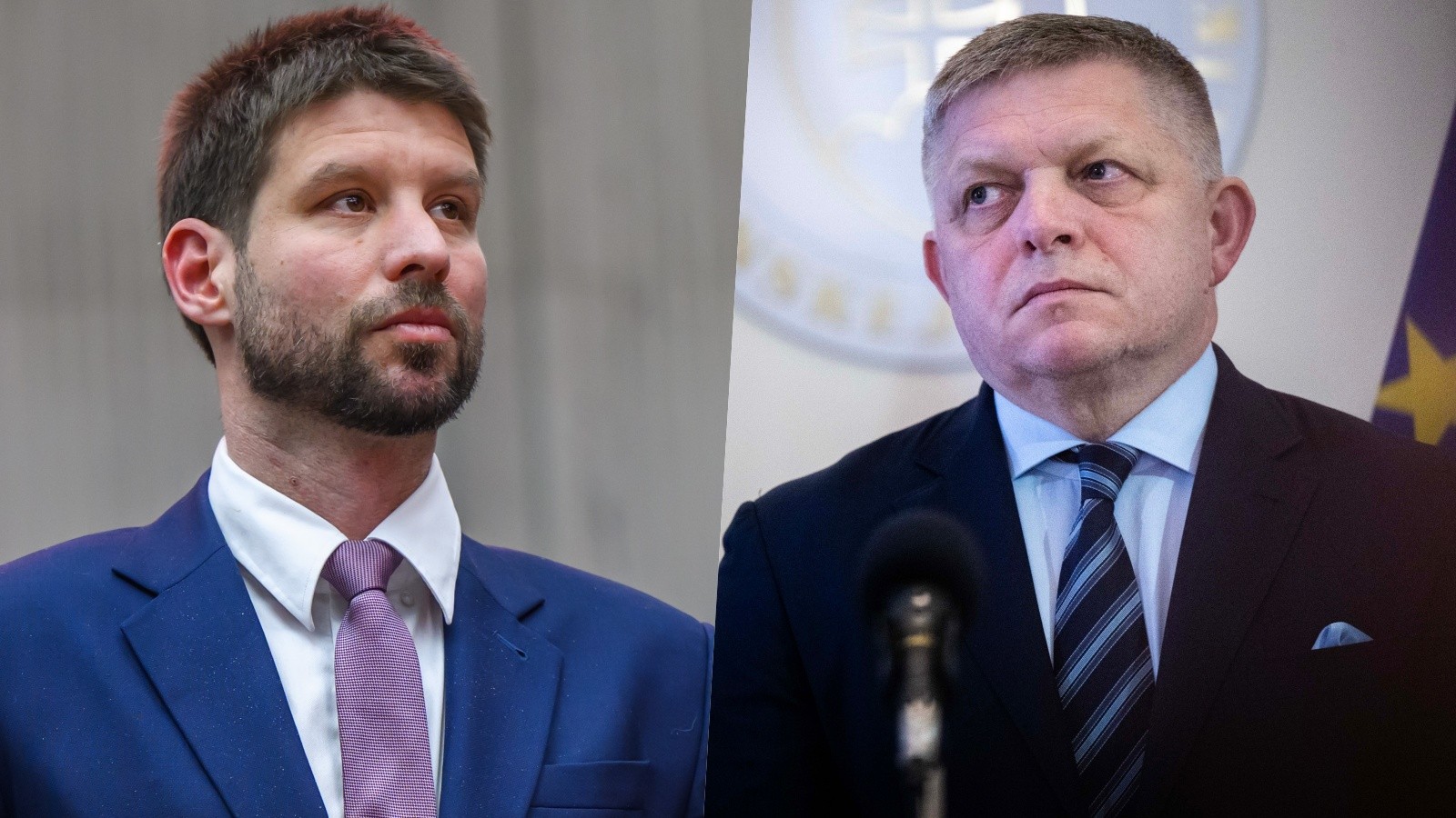 Michal Šimečka a Robert Fico.