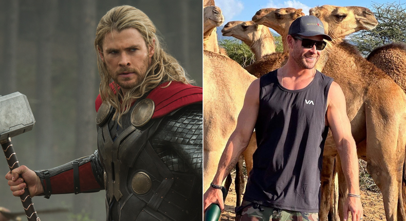 Australian actor Chris Hemsworth in Kenya 