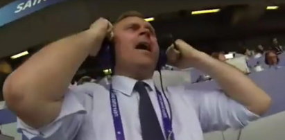 Szalona radość komentatora po golu w meczu Islandia – Anglia. WIDEO