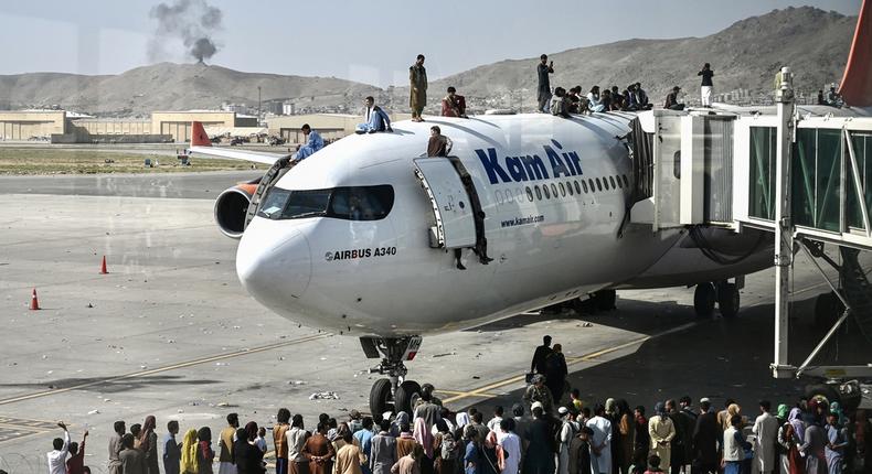 The Kabul airport in Afghanistan has become very chaotic (Global Times)