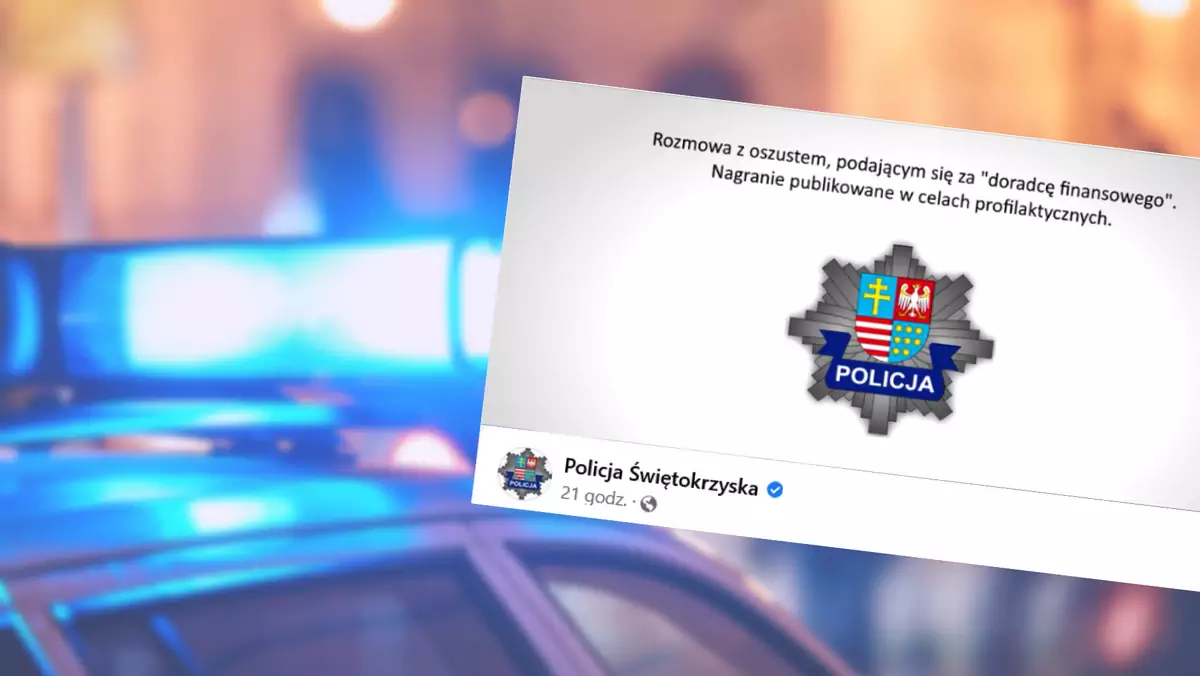 Oszust dodzwonił się na... komendę (fot. screen z Facebook/Policja Świętokrzyska)