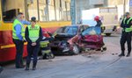 Wypadek na Gdańskiej. Rozbite samochody zablokowały tramwaj