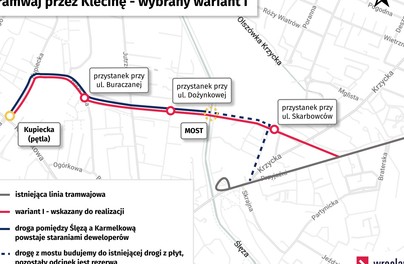 Tak pojedzie tramwaj na Klecinę!