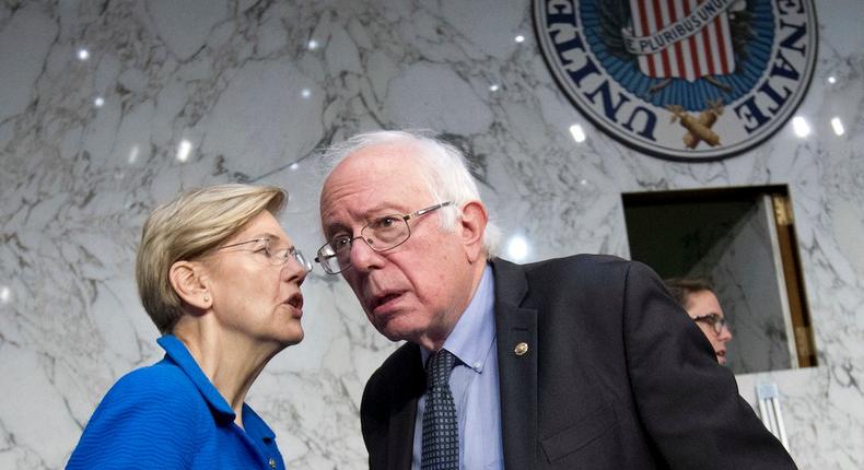 Sens. Elizabeth Warren and Bernie Sanders.