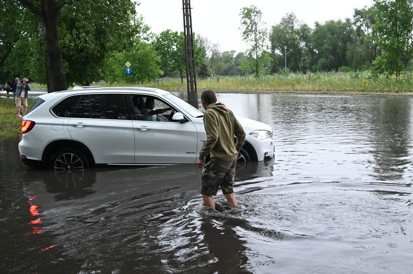 Zalane ulice w Szczecinie