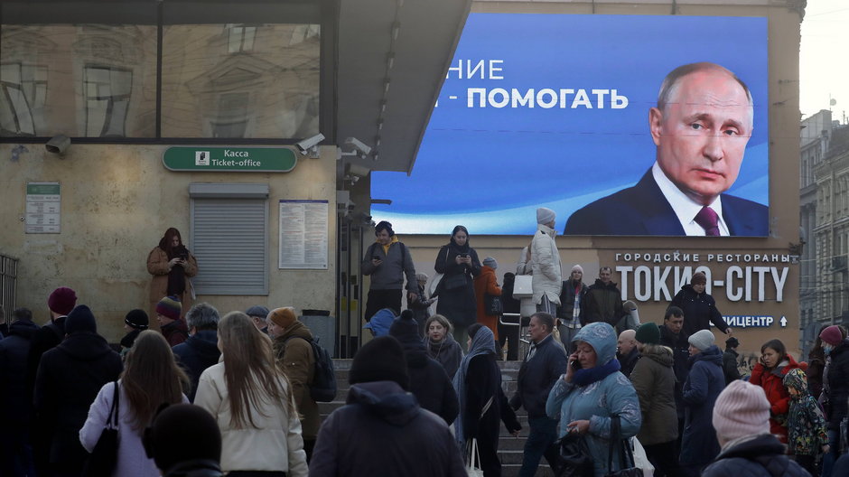 Plakat wyborczy Władimira Putina w Saknt Petersburgu