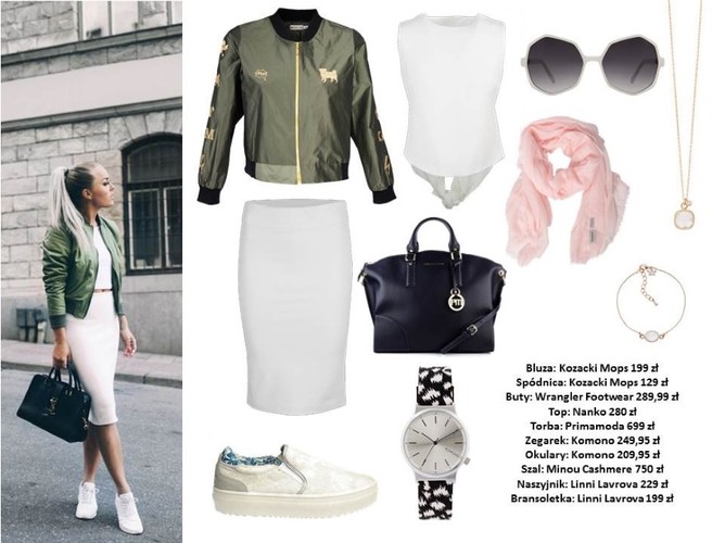 STYLIZACJE z kurtką typu bomber