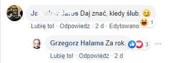 Grzegorz Halama odpowiada na pytanie o ślub