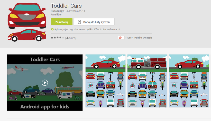 <b>Toddler Cars</b>
<br><br>
Aplikacja stworzona z myślą o najmłodszych wielbicielach motoryzacji. Dzięki 