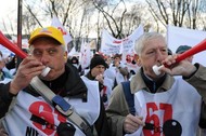 związkowcy solidarność emerytury protest