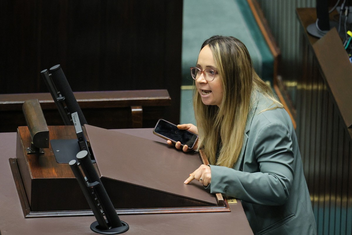 Marcelina Zawisza podczas przemówienia w Sejmie