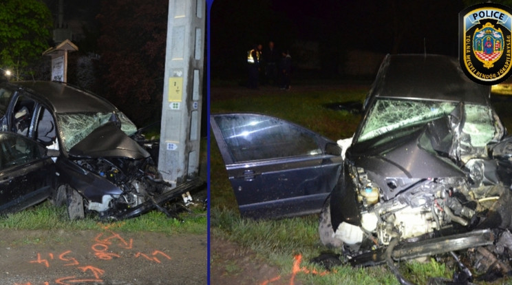 A sofőr a balesetben életét vesztette /Fotó: police.hu