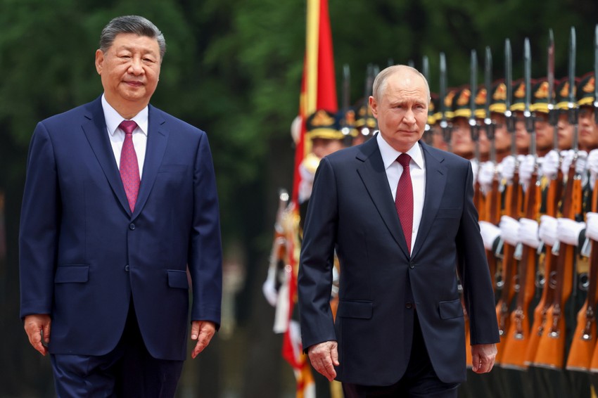 Si Đinping i Vladimir Putin u Pekingu 20. maja