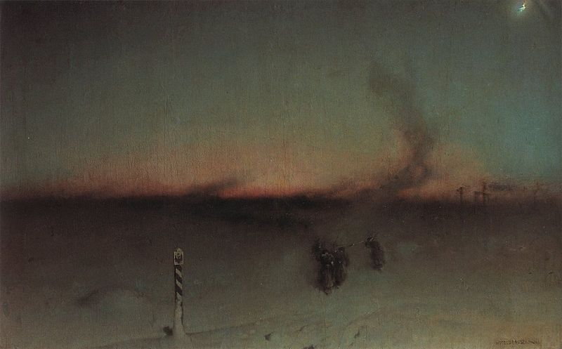 Na zesłanie w Sybir, obraz Witolda Pruszkowskiego